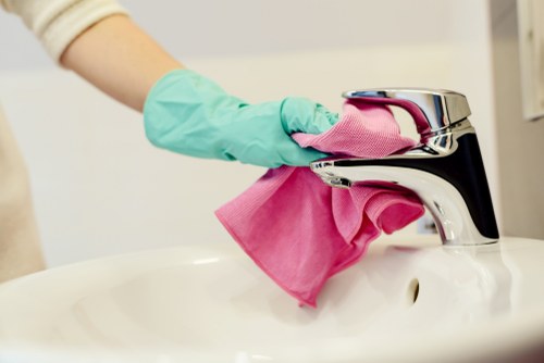 Professional cleaners working in a Fulham residential property