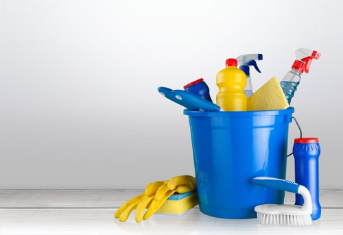 Thorough cleaning of a kitchen surface during Fulham deep cleaning service